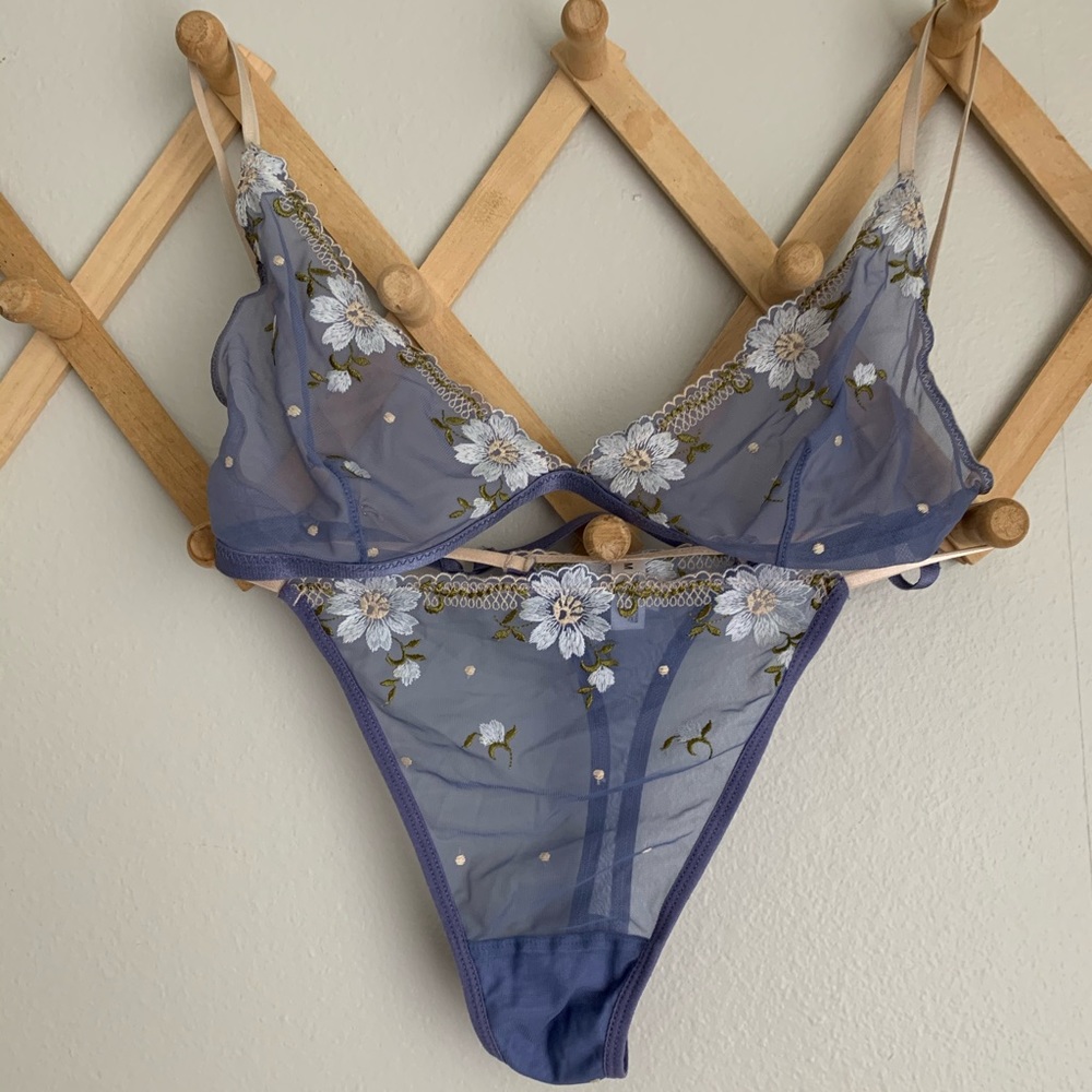 Sheer Lace High Waisted Bra and Panty Set